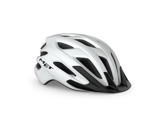 Met crossover fietshelm volwassenen maat m wit matt - afbeelding 2 van  4