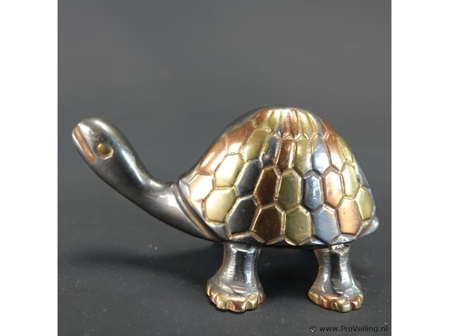 Met diverse metalen vervaardigde schildpad - afbeelding 2 van  5