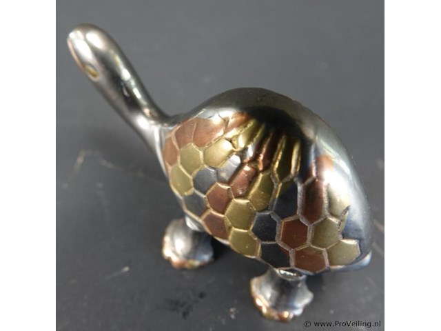 Met diverse metalen vervaardigde schildpad - afbeelding 3 van  5