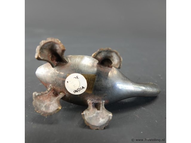 Met diverse metalen vervaardigde schildpad - afbeelding 5 van  5