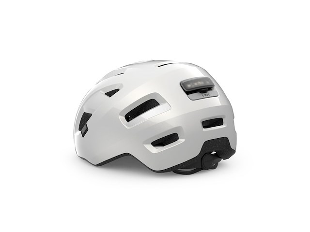 Met e-mob urban fietshelm glanzend wit maat 52-56cm - afbeelding 2 van  4