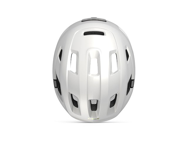 Met e-mob urban fietshelm glanzend wit maat 52-56cm - afbeelding 3 van  4