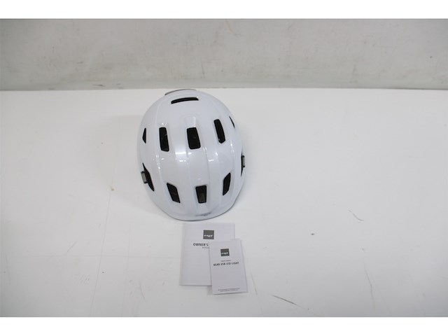 Met e-mob urban fietshelm glanzend wit maat 52-56cm - afbeelding 4 van  4