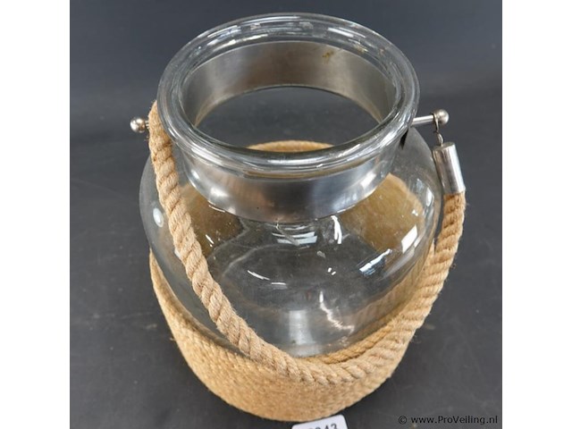 Met touw omwikkelde glazen pot - afbeelding 3 van  5