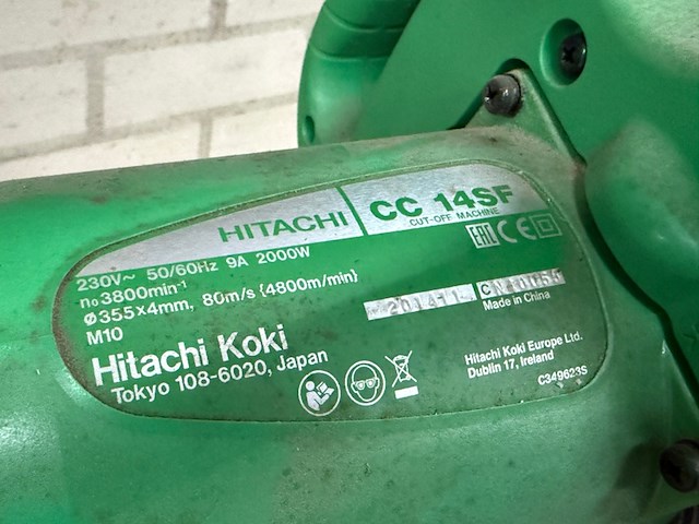 Metaal afkortzaag hitachi, cc 14sf, bouwjaar 2014 - afbeelding 5 van  5