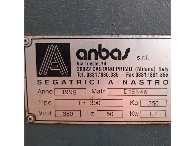 Metaal bandzaag, anbas, tr300, 1995 - afbeelding 14 van  14