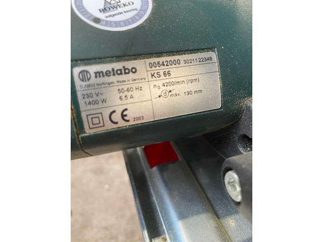 Metabo - cirkelzaagmachine - afbeelding 2 van  2