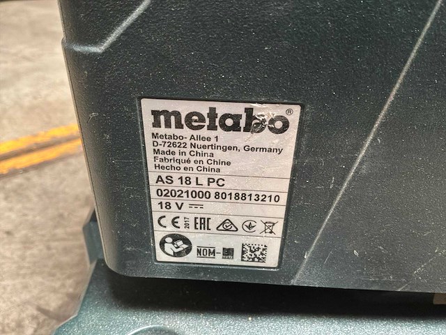 Metabo as 18 pc industriële stofzuiger - afbeelding 5 van  7