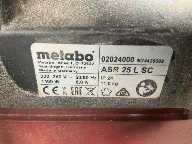 Metabo asr25lsc industriële stofzuiger - afbeelding 4 van  4
