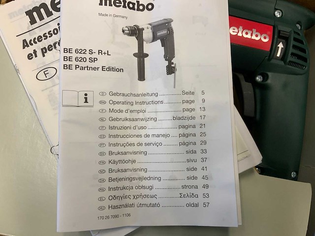Metabo b e 622 s -r+l boormachine - afbeelding 5 van  6
