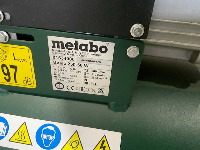 Metabo basic 250-50 w luchtcompressor - afbeelding 3 van  4