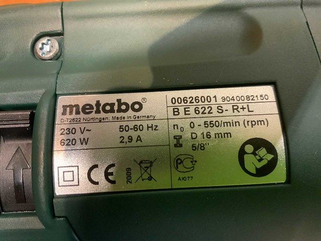 Metabo be 622 s-r+l boormachine met standaard - afbeelding 8 van  13