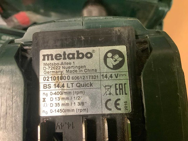 Metabo bs 14,4 lt quick schroef /boormachine - afbeelding 8 van  9