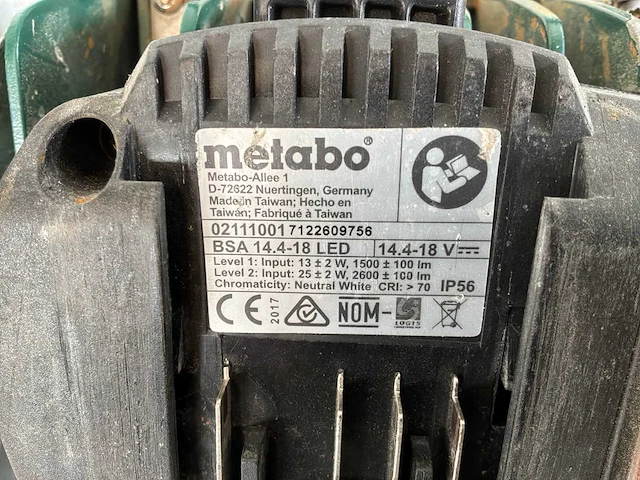 Metabo bsa 14,4-18 led accu bouwlamp (2x) - afbeelding 4 van  5