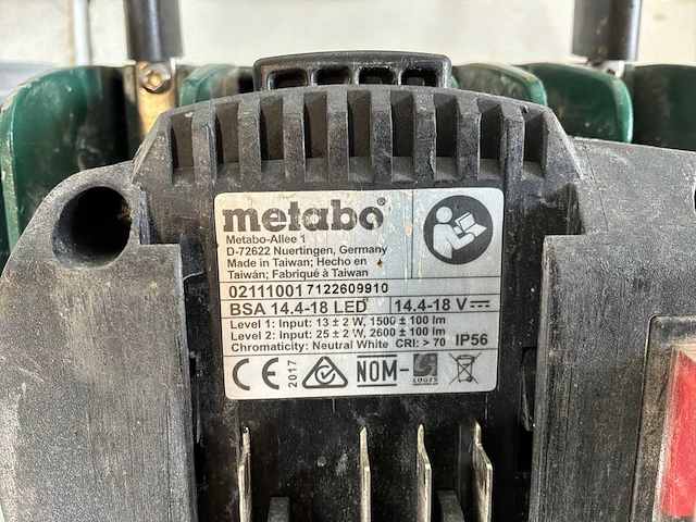 Metabo bsa 14,4-18 led accu bouwlamp (2x) - afbeelding 4 van  5