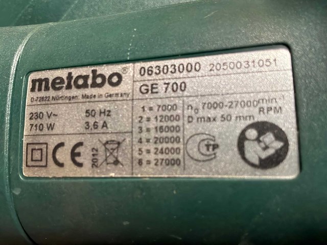 Metabo ge 700 rechte slijper - afbeelding 3 van  3