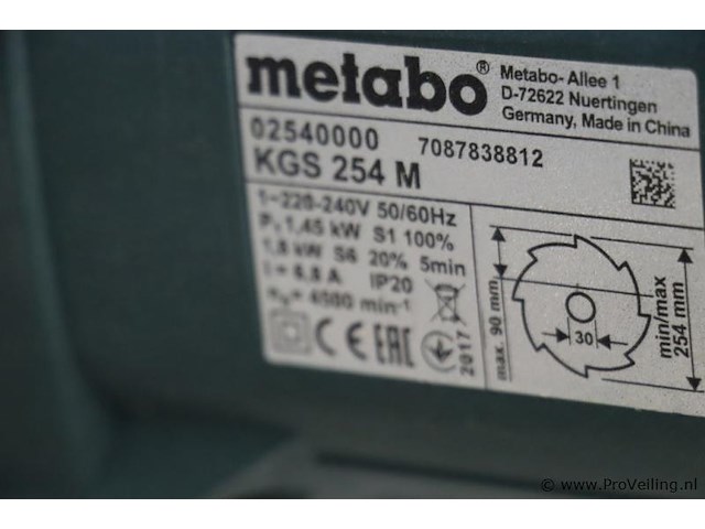 Metabo kap- en verstekzaag kgs 254 m - afbeelding 5 van  14