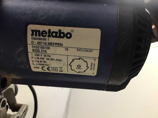 Metabo kgs 216 afkortzaag - afbeelding 2 van  5