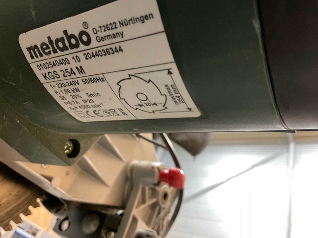 Metabo kgs 254 m radiaalafkortzaagmachine - afbeelding 4 van  6
