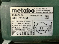 Metabo kgs216m afkortcirkelzaagmachine - afbeelding 8 van  8
