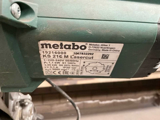 Metabo ks 216 m lasercut afkortcirkelzaagmachine - afbeelding 6 van  6
