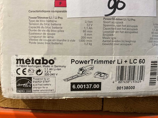 Metabo power trimmer - afbeelding 1 van  1