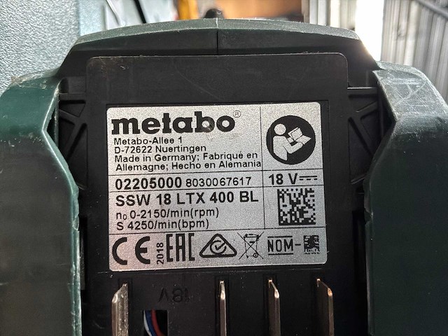Metabo ssw 18 ltx 400 bl slagmoersleutel - afbeelding 4 van  4