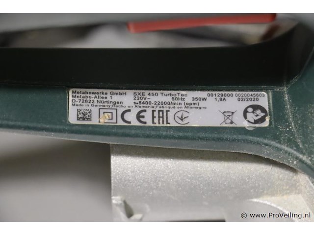 Metabo turbotec excentrische schuurmachine sxe 450 - afbeelding 4 van  4