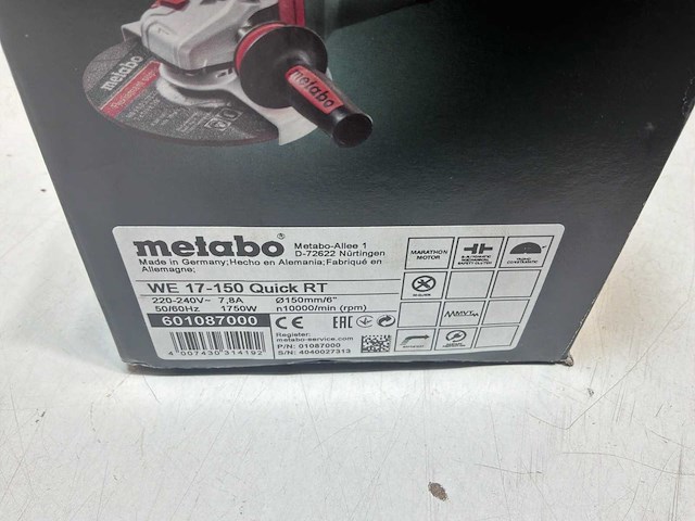 Metabo we 17-150 quick rt haakse slijper - afbeelding 3 van  11