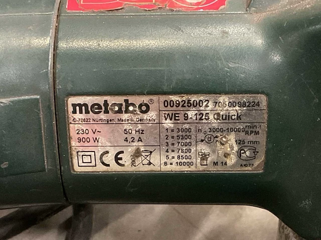 Metabo we 9-125 quick haakse slijper - afbeelding 4 van  4