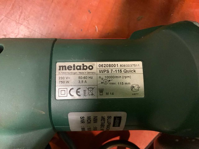 Metabo wsp 7-115 quick haakse slijpmachine - afbeelding 7 van  9