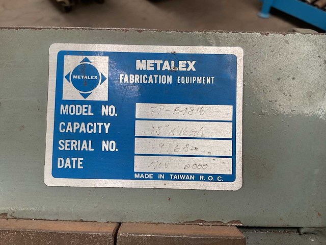 Metaflex fp-b4816 buigmachine - afbeelding 7 van  7
