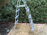 Metal frame pool / zwembad intex in bamboe look met trap en pomp intex krystal clear. doorsnede 366 cm - afbeelding 3 van  6