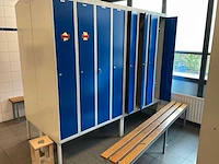 Metal kleedkamer lockers en banken (13x) - afbeelding 3 van  27