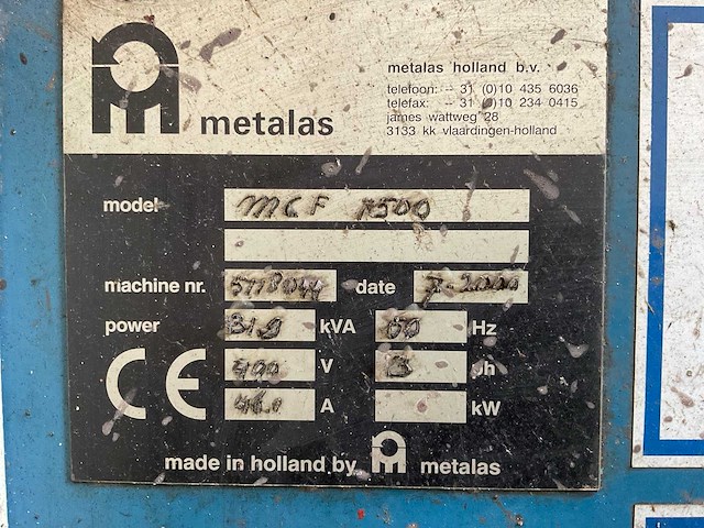Metalas mcf1500 oppervlakte reinigingsmachine - afbeelding 5 van  13