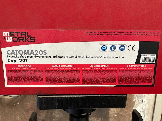 Metalbworks catoma20s hydraulische pers - afbeelding 9 van  9