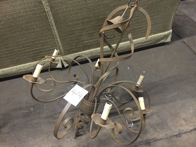 Metalen 6-armige kroonluchter - afbeelding 1 van  3