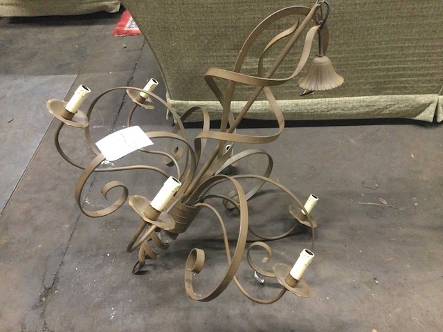 Metalen 6-armige kroonluchter - afbeelding 1 van  3