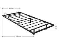Metalen bed palamos - 90 x 200 cm - incl. led - zwart - afbeelding 6 van  6