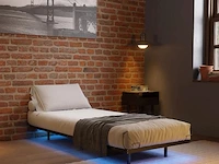 Metalen bed palamos - 90 x 200 cm - incl. led - zwart - afbeelding 2 van  6