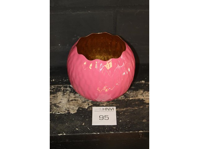 Metalen bloemenpot met doorsnede 22 cm. - afbeelding 2 van  2