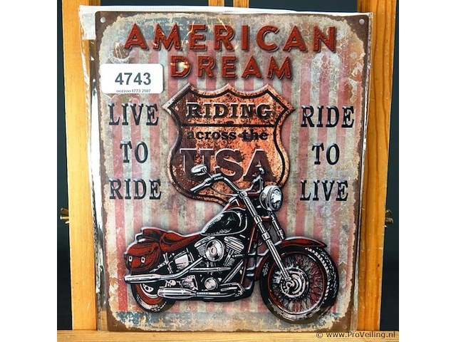 Metalen bord american dream - afbeelding 1 van  1