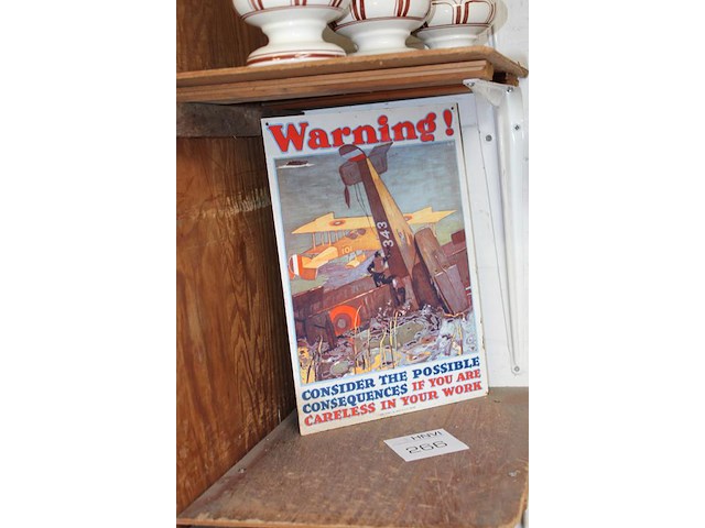 Metalen bord ande rooney met afmeting 24 x 36 cm. - afbeelding 2 van  2