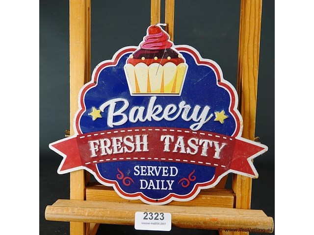 Metalen bord bakery - afbeelding 1 van  5