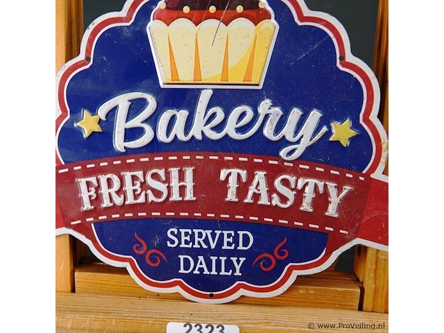 Metalen bord bakery - afbeelding 2 van  5
