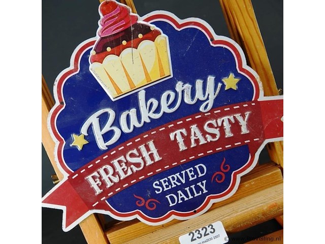 Metalen bord bakery - afbeelding 3 van  5