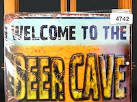 Metalen bord beer cave - afbeelding 1 van  1
