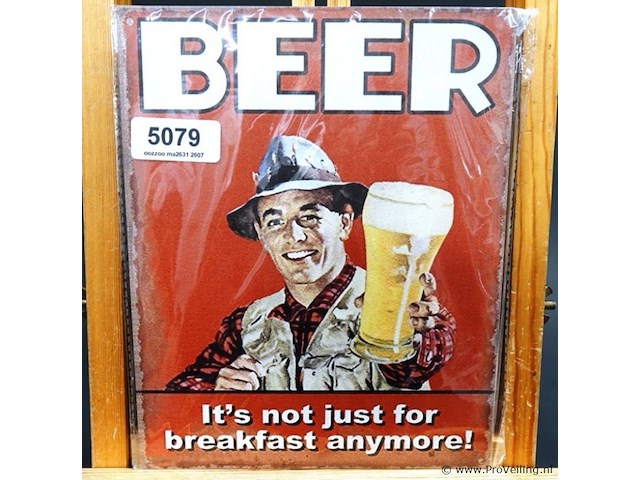 Metalen bord beer - afbeelding 1 van  1