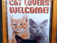 Metalen bord cat lovers - afbeelding 1 van  1