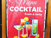 Metalen bord cocktail - afbeelding 1 van  1